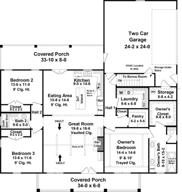 Main Floor Plan for House Plan #217181