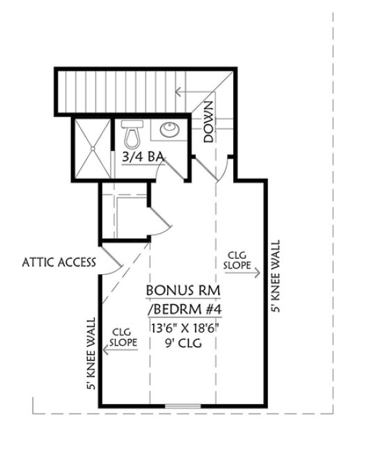 Attic Plan for House Plan #900922