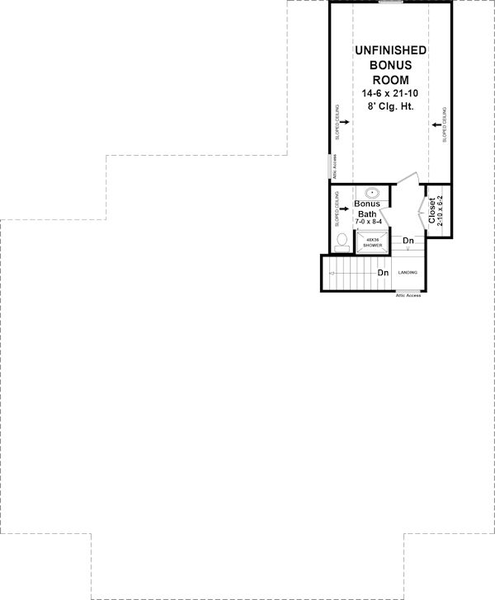 Attic Plan for House Plan #211402