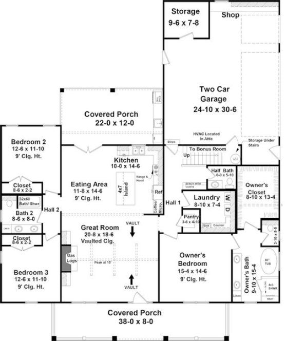 Main Floor Plan for House Plan #211402