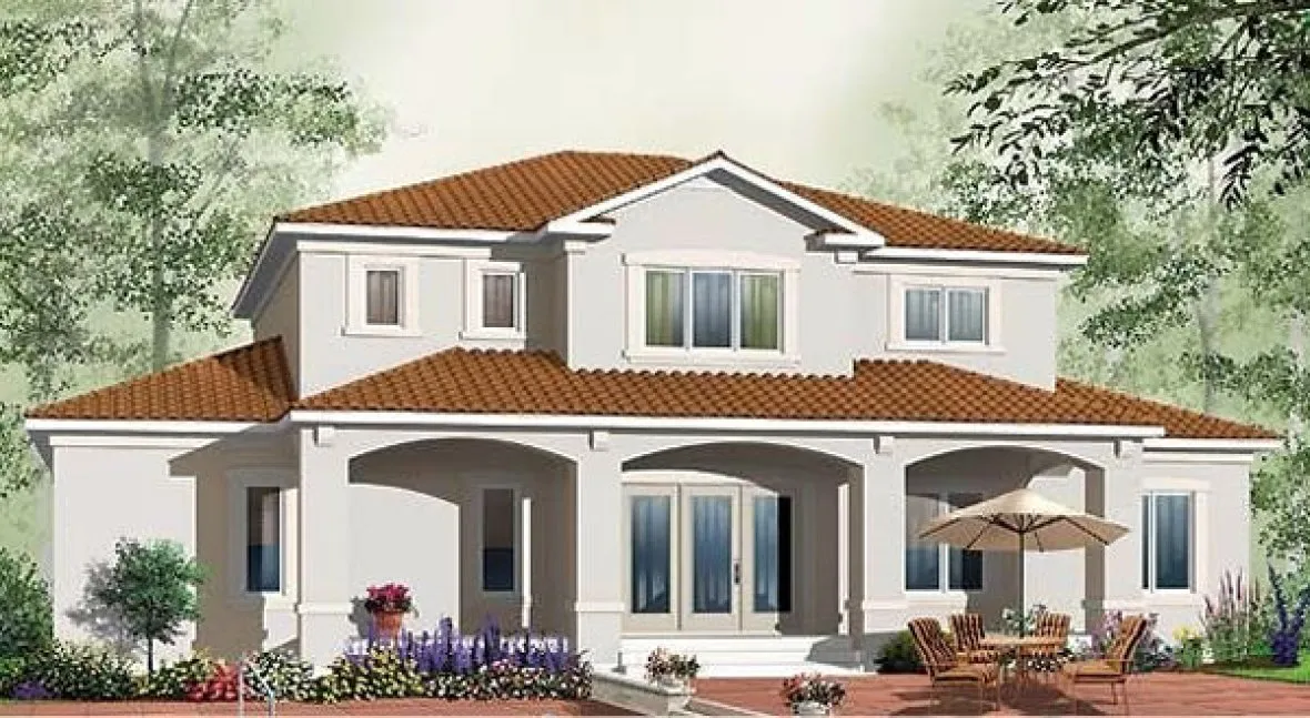 Rear Elevation for House Plan #143382