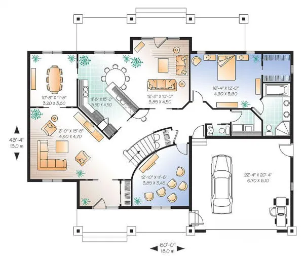 Main Floor Plan for House Plan #143382