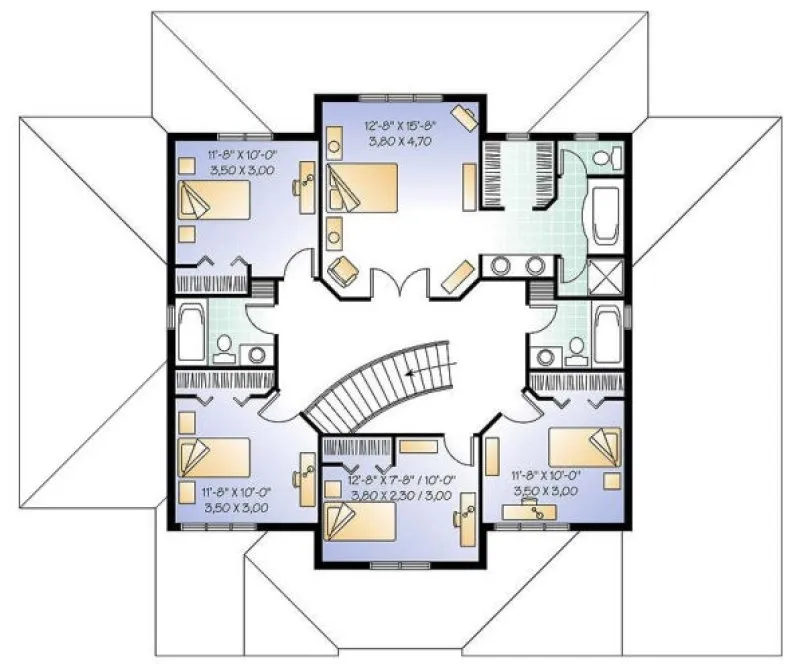 Second Floor Plan for House Plan #143382