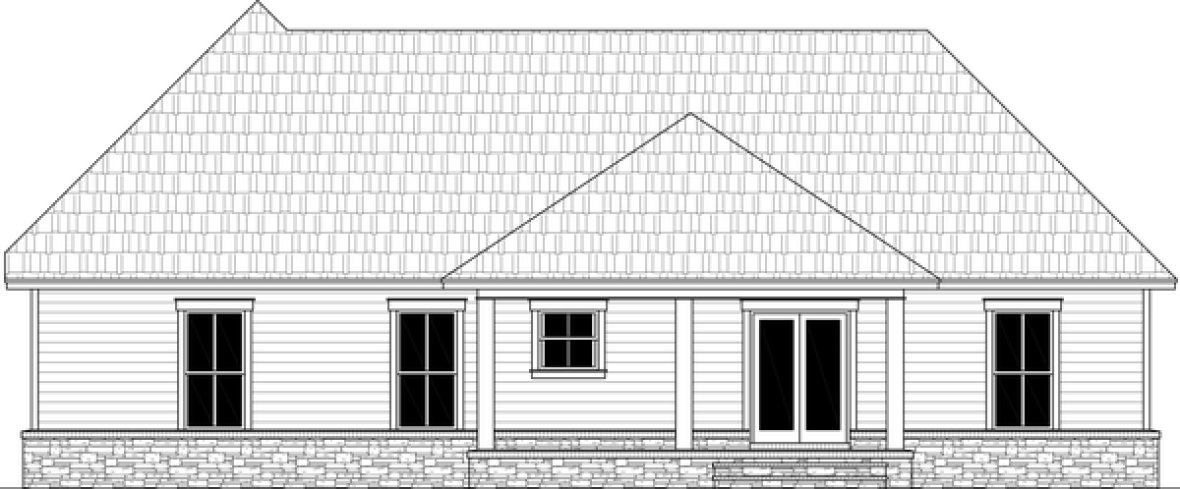 Rear Elevation for House Plan #216602