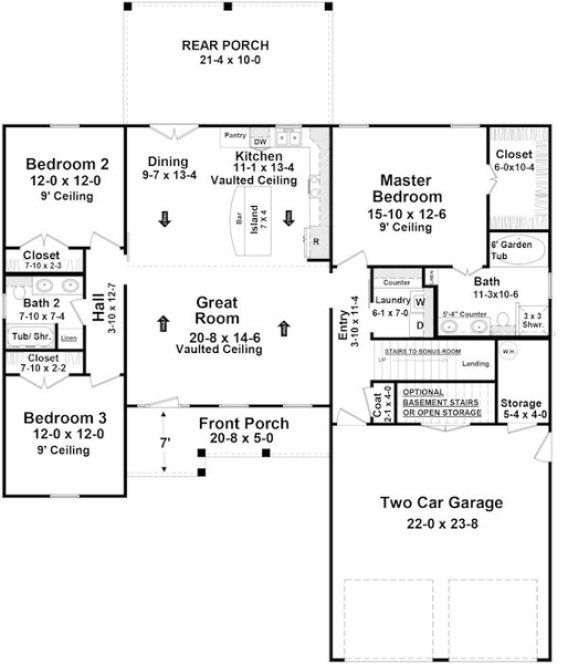 Main Floor Plan for House Plan #216602