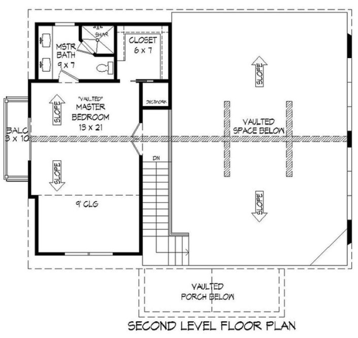 Second Floor Plan for House Plan #696371