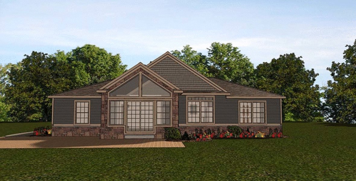 Rear Elevation for House Plan #757361