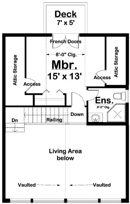Second Floor Plan for House Plan #202045