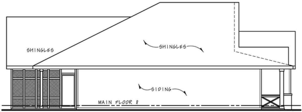Left Elevation for House Plan #159161