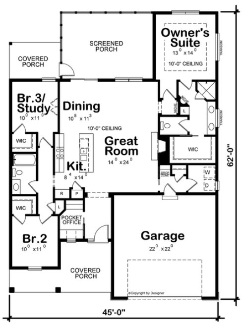 Main Floor Plan for House Plan #159161
