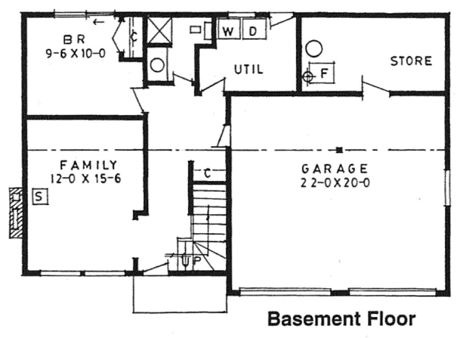Basement Plan for House Plan #222125