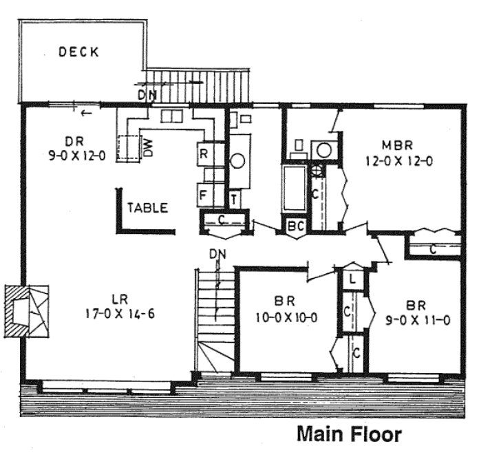 Main Floor Plan for House Plan #222125