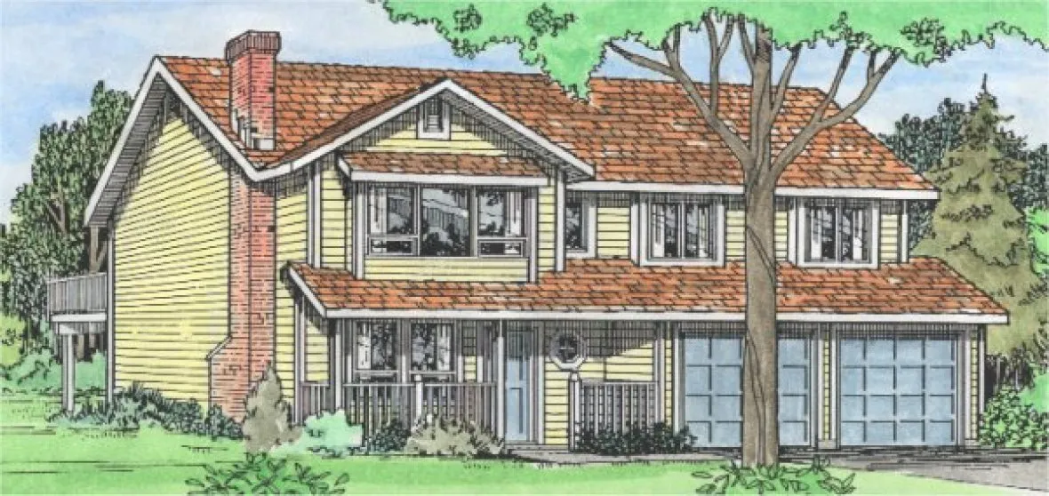 Full Rendering for House Plan #222125