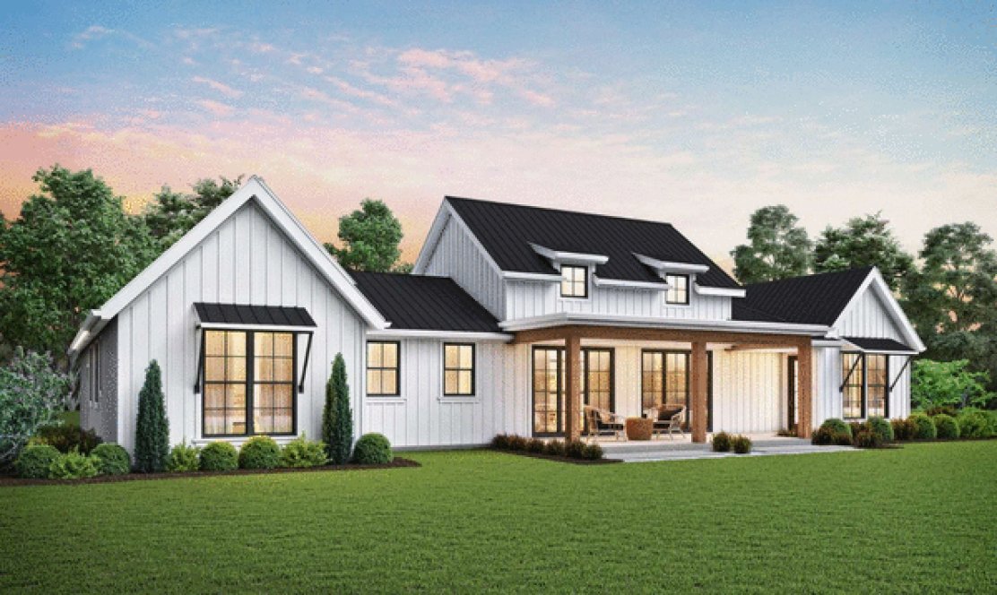 Rear Elevation for House Plan #320602