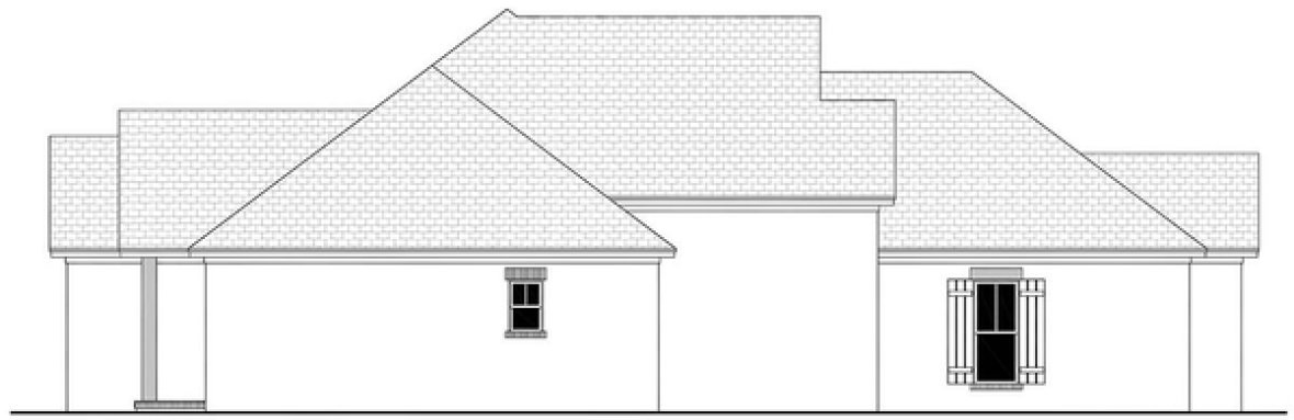 Left Elevation for House Plan #307181