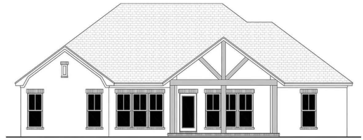Rear Elevation for House Plan #307181