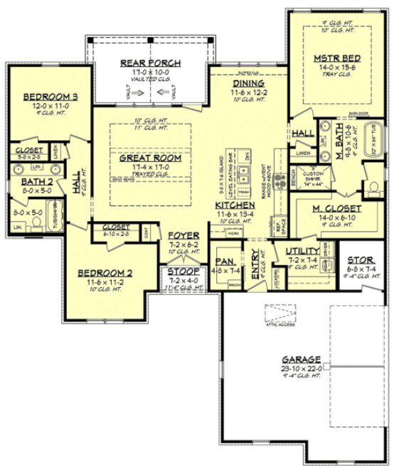 Main Floor Plan for House Plan #307181
