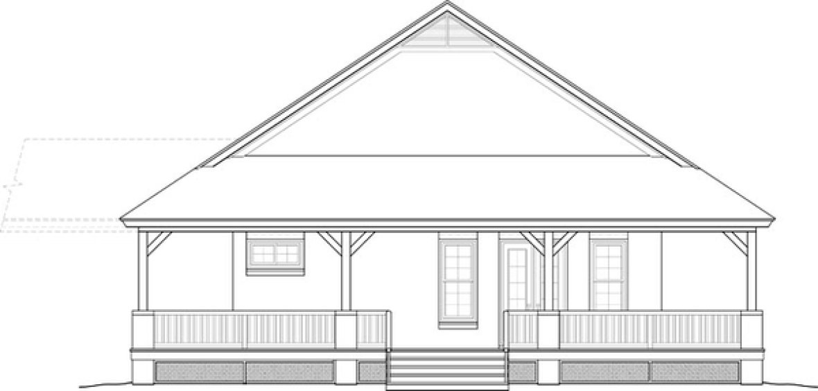 Left Elevation for House Plan #491091