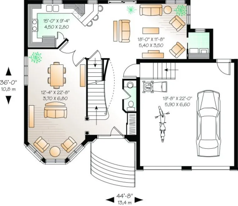 Main Floor Plan for House Plan #145382
