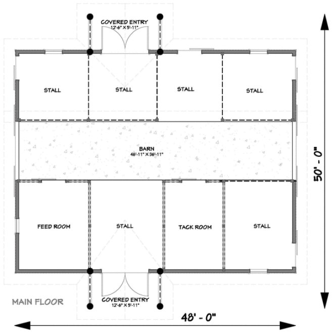 Main Floor Plan for House Plan #881101