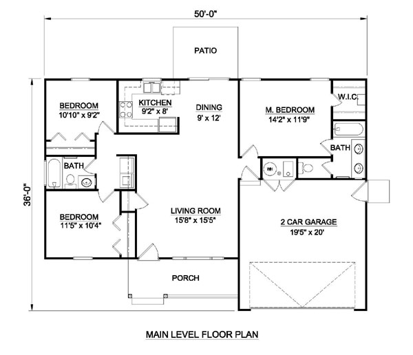 Main Floor Plan for House Plan #368511