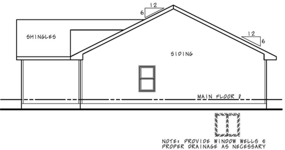 Right Elevation for House Plan #156711