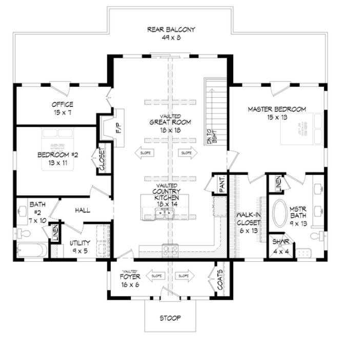 Main Floor Plan for House Plan #696851