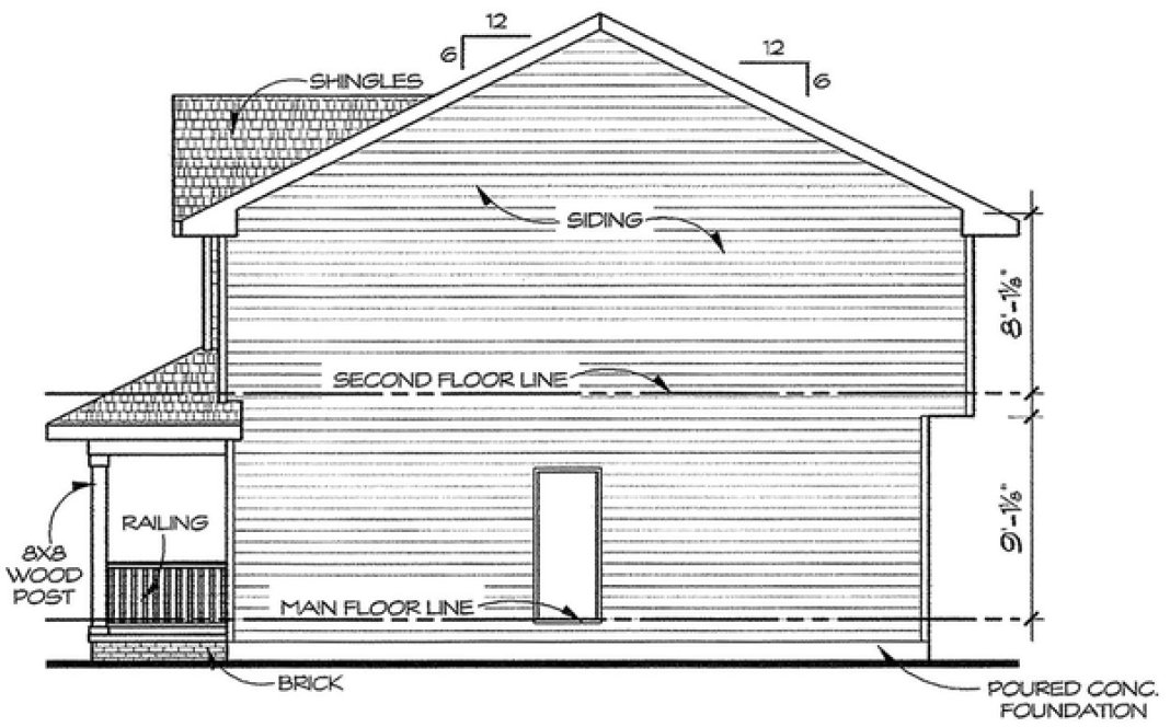 Right Elevation for House Plan #157921