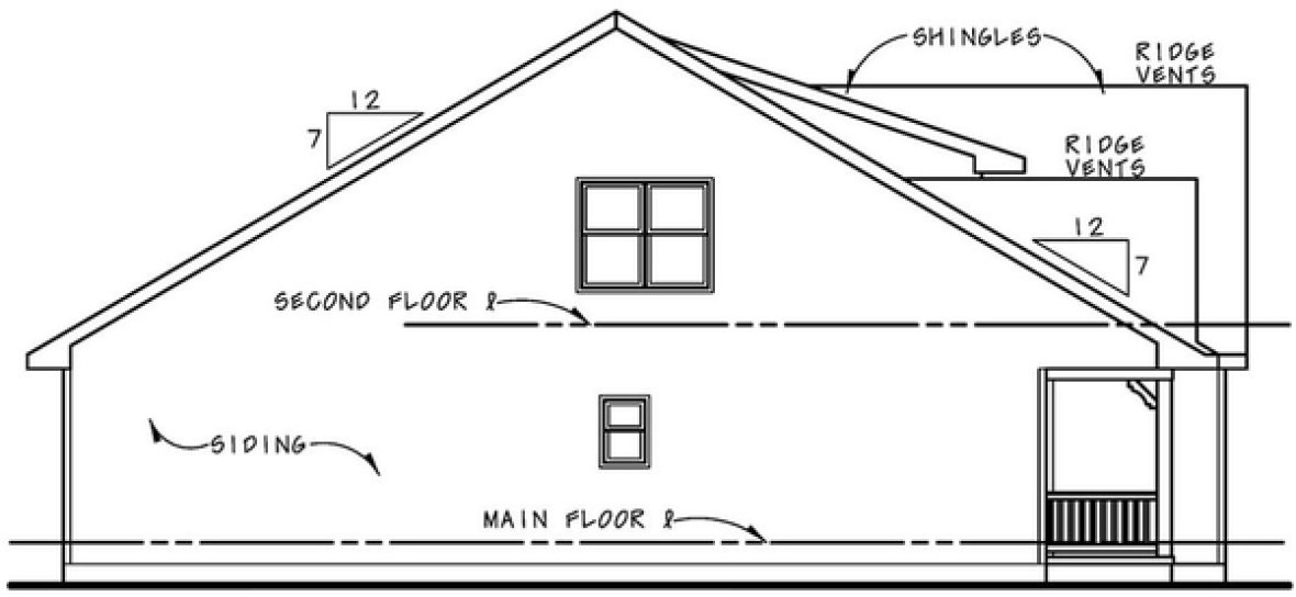 Left Elevation for House Plan #154112