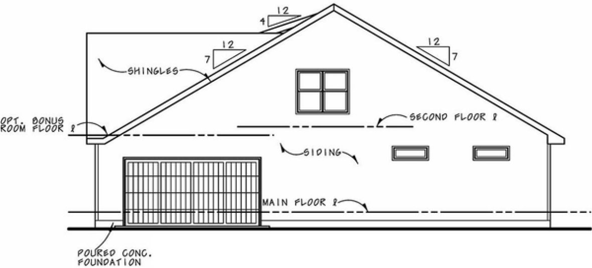 Right Elevation for House Plan #154112