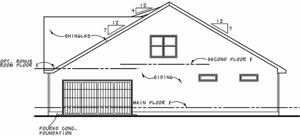 Right Elevation for House Plan #154112