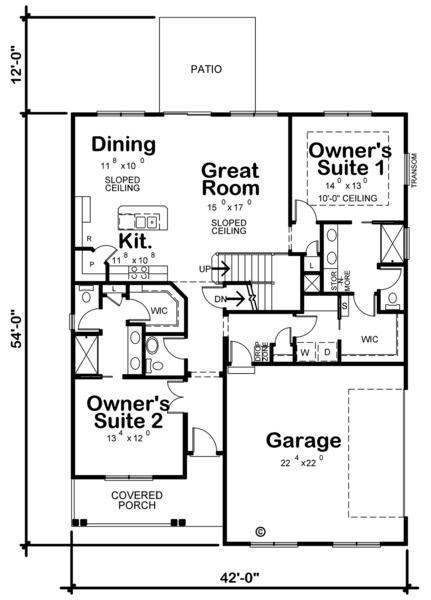 Main Floor Plan for House Plan #154112
