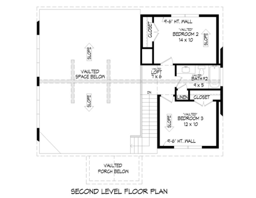 Second Floor Plan for House Plan #690771