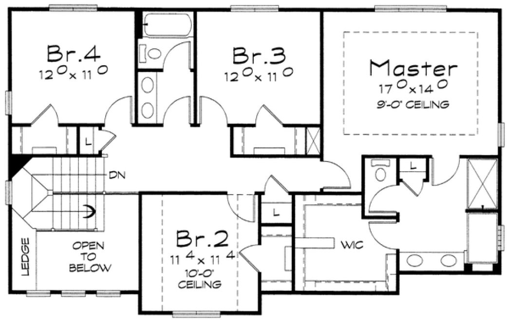 Second Floor Plan for House Plan #155522