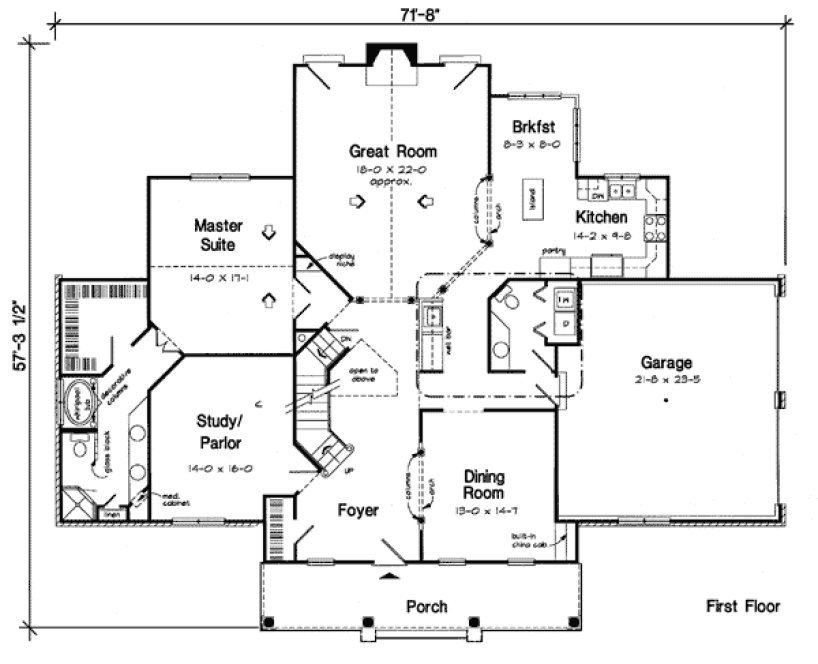 Main Floor Plan for House Plan #187382