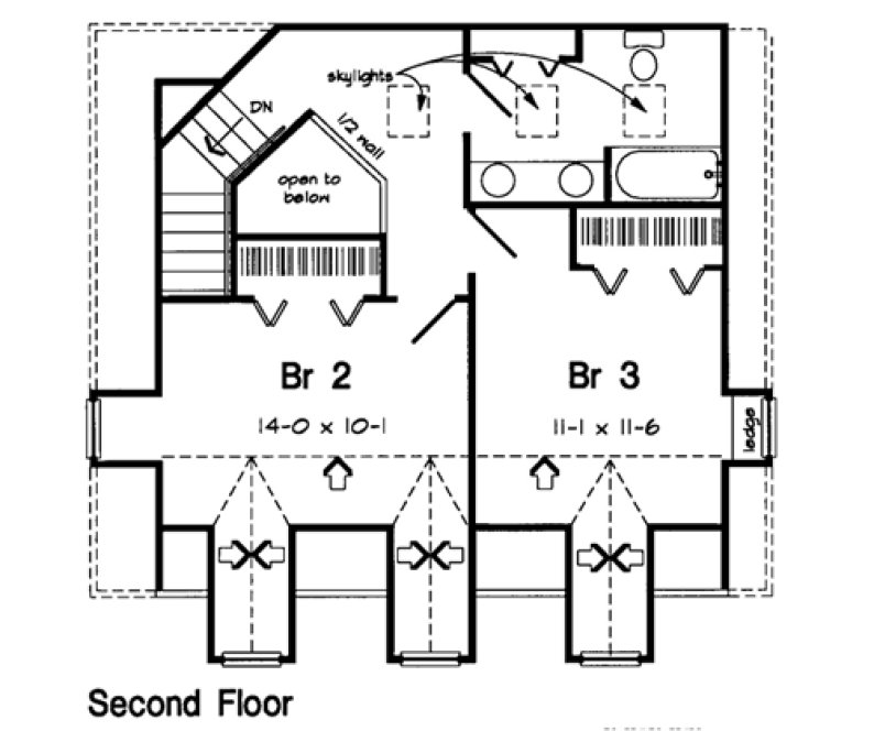 Second Floor Plan for House Plan #187382