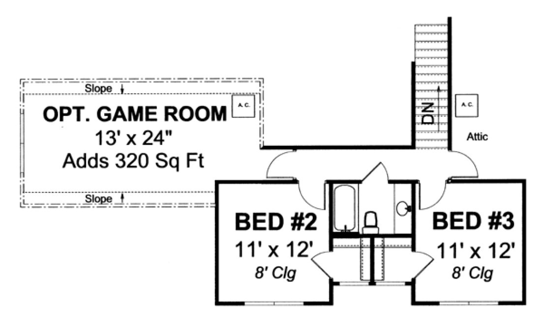 Second Floor Plan for House Plan #241881