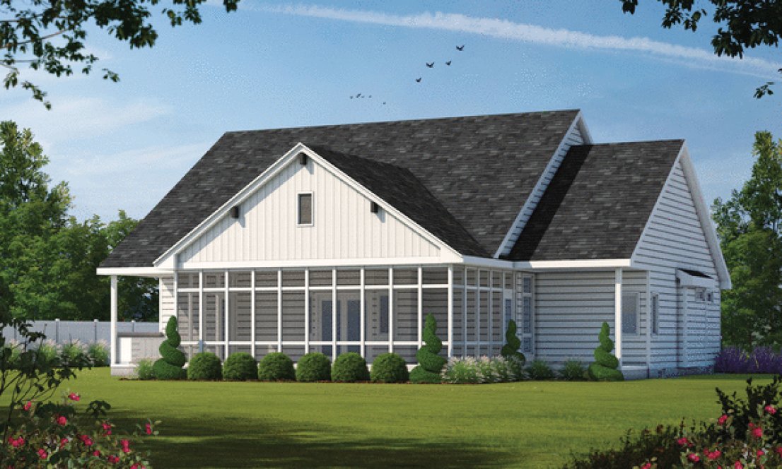 Rear Elevation for House Plan #156291