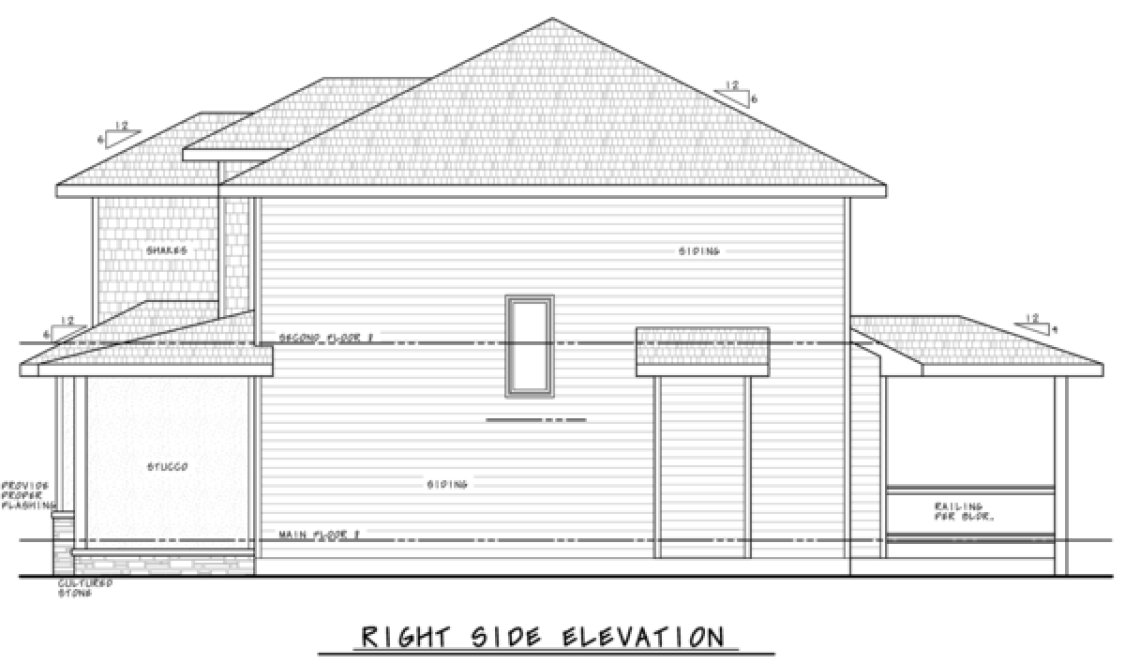 Right Elevation for House Plan #158372