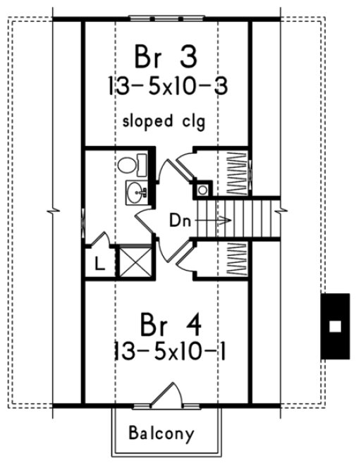 Second Floor Plan for House Plan #630821