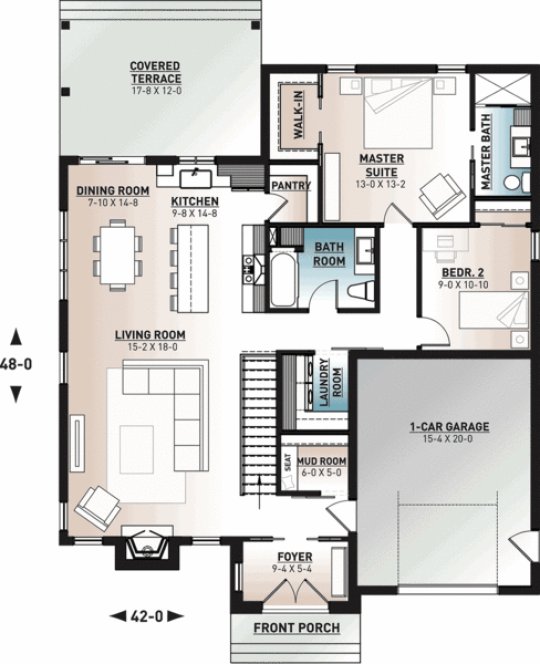 Main Floor Plan for House Plan #140441