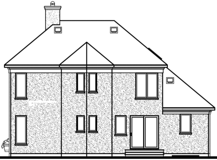 Rear Elevation for House Plan #148482