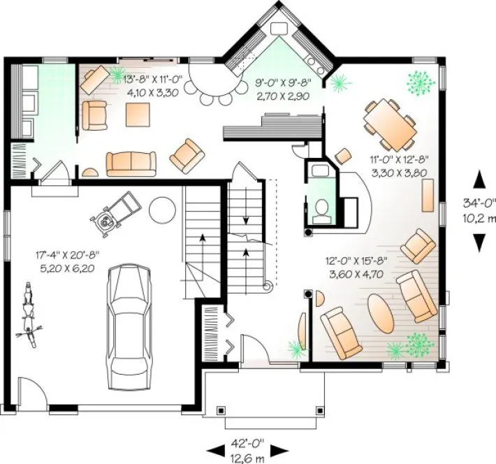 Main Floor Plan for House Plan #148482