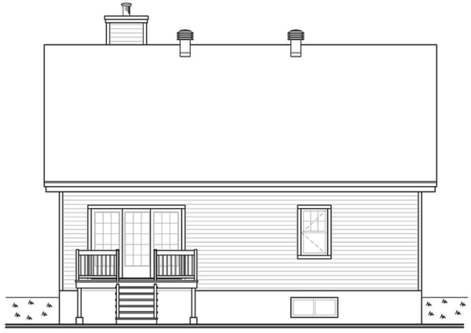 Rear Elevation for House Plan #141441