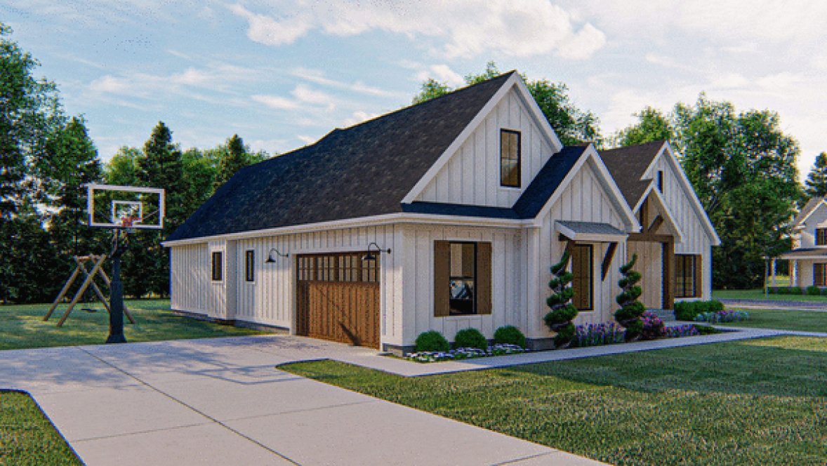 Left Elevation for House Plan #709032