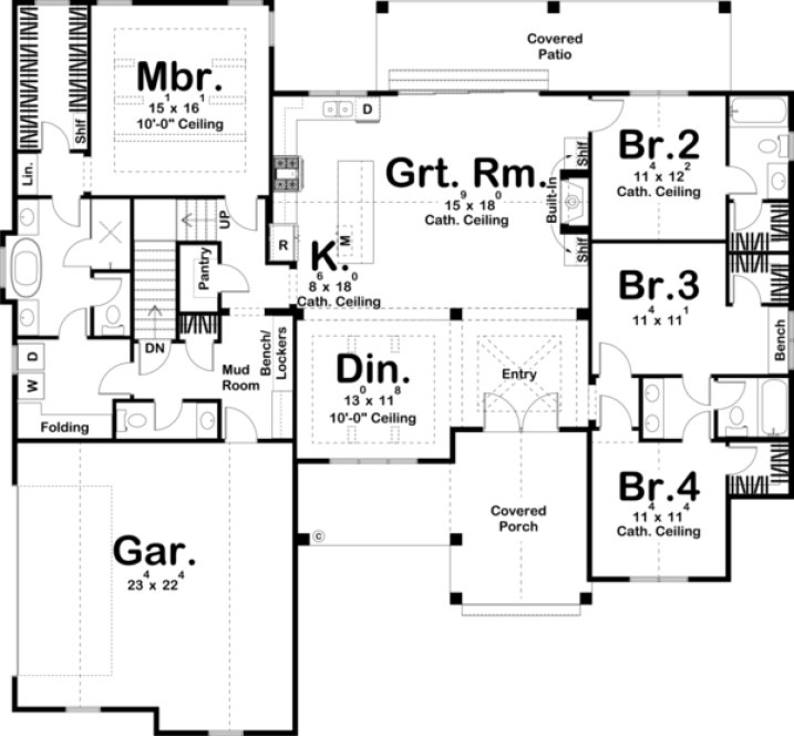 Main Floor Plan for House Plan #709032