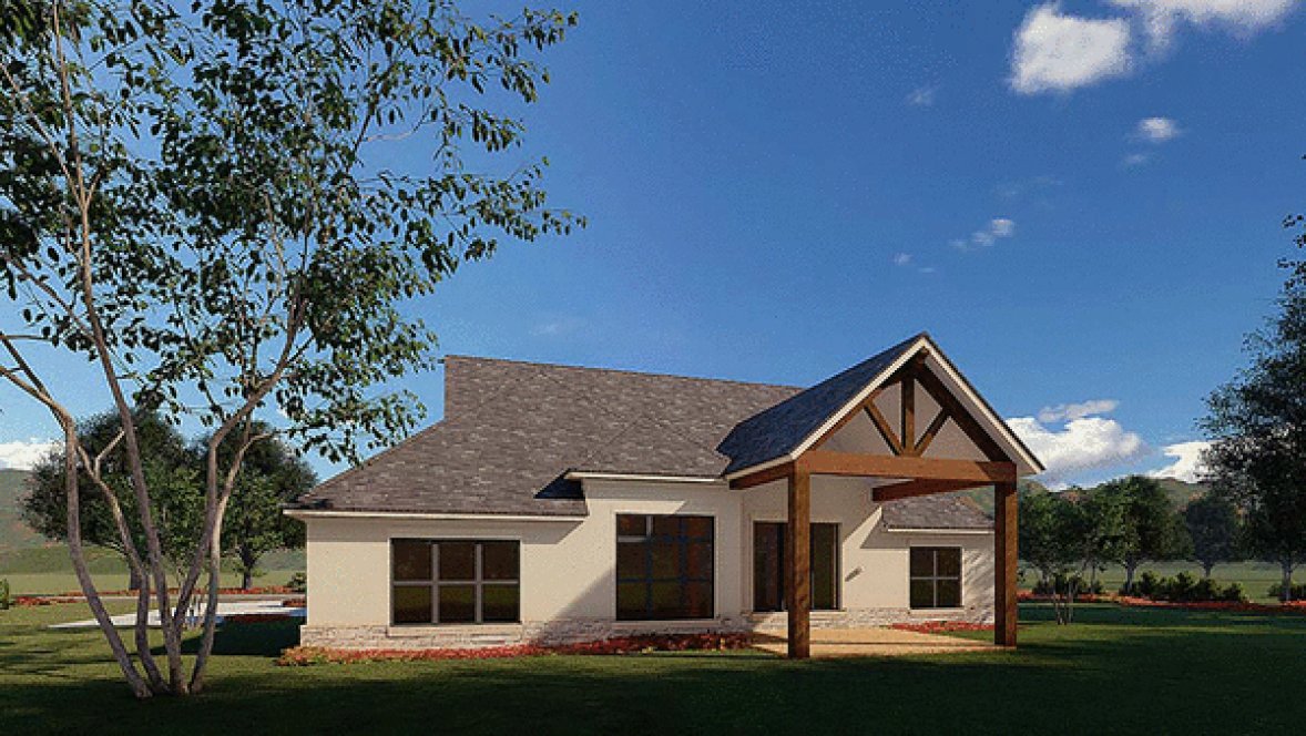 Rear Elevation for House Plan #312832