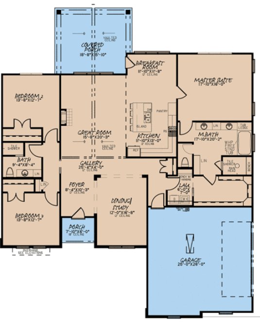 Main Floor Plan for House Plan #312832