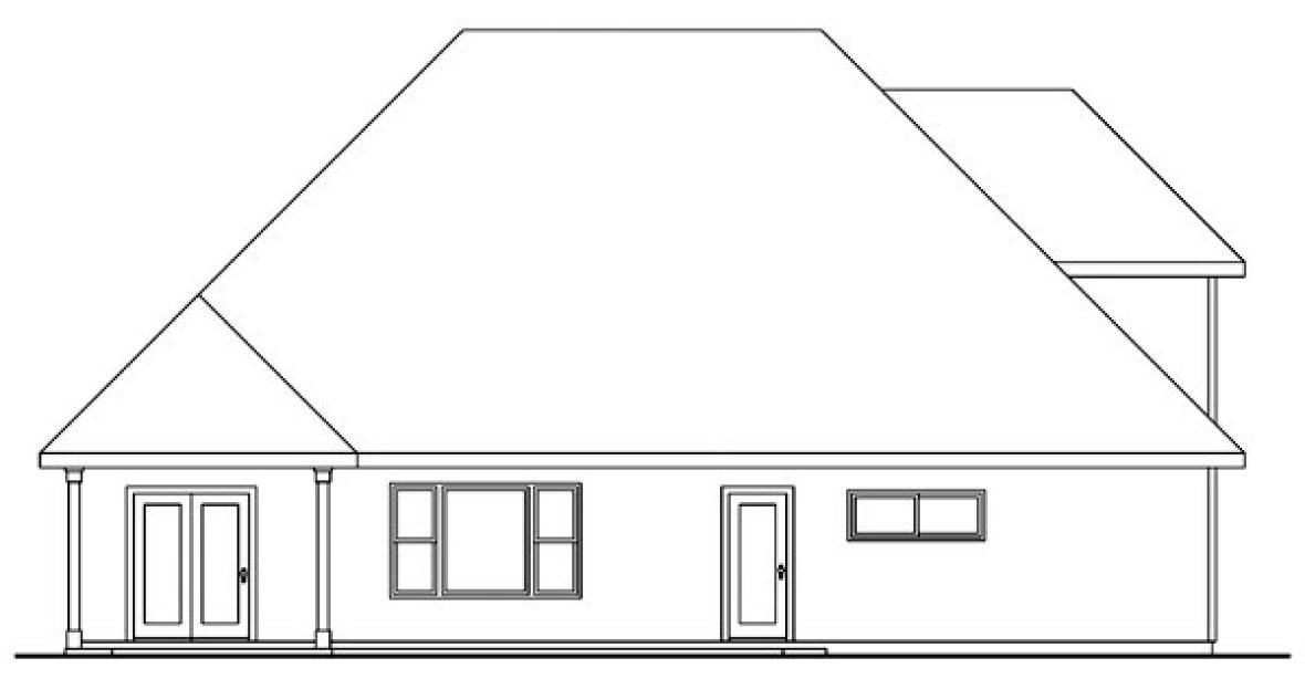 Rear Elevation for House Plan #347942