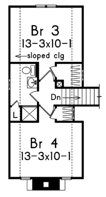 Second Floor Plan for House Plan #632821